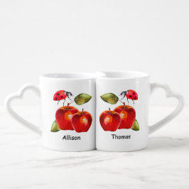 De gepersonaliseerde mok van de liefhebbers plaats