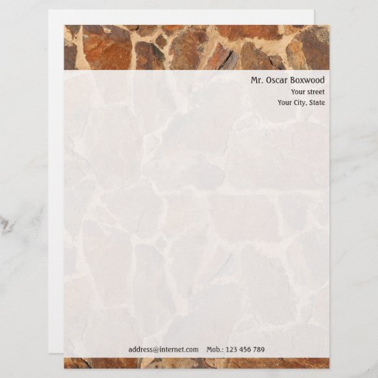 De gepersonaliseerde Muur van de Stem met het Adre Custom Briefhoofd (Voorkant / Achterkant)