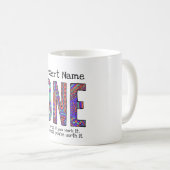 De gepersonaliseerde NA 12 stap één jaar schoon om Koffiemok (Voorkant rechts)