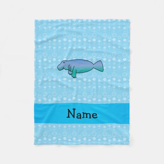 De gepersonaliseerde naam beheert blauwe bellen fleece deken (Voorkant)