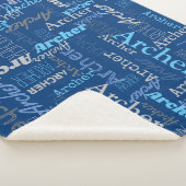 De gepersonaliseerde naam van Archer shades blauw  Sherpa Deken (3/4)
