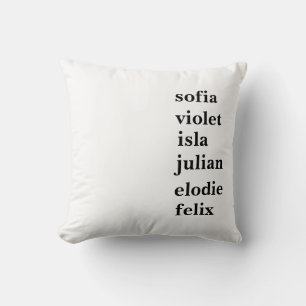 De gepersonaliseerde Naam van de Familie past met  Kussen