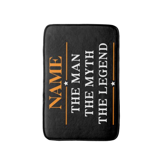 De gepersonaliseerde naam van het Man de mythe de Badmat (Voorkant Verticaal)