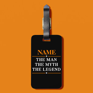 De gepersonaliseerde naam van het Man de mythe de Bagagelabel