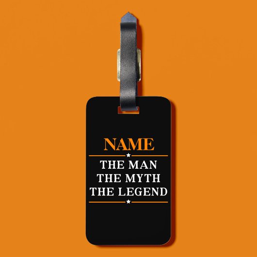 De gepersonaliseerde naam van het Man de mythe de  Bagagelabel