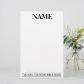 De gepersonaliseerde naam van het Man de mythe de  Briefpapier (Staand voorkant)