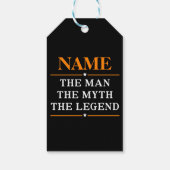 De gepersonaliseerde naam van het Man de mythe de  Cadeaulabel (Achterkant)