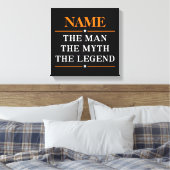 De gepersonaliseerde naam van het Man de mythe de Canvas Afdruk (Insitu (Slaapkamer))