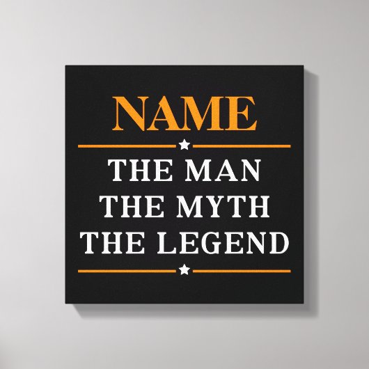 De gepersonaliseerde naam van het Man de mythe de Canvas Afdruk (Voorkant)