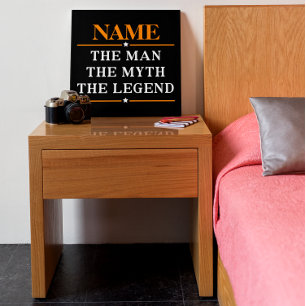 De gepersonaliseerde naam van het Man de mythe de  Canvas Afdruk