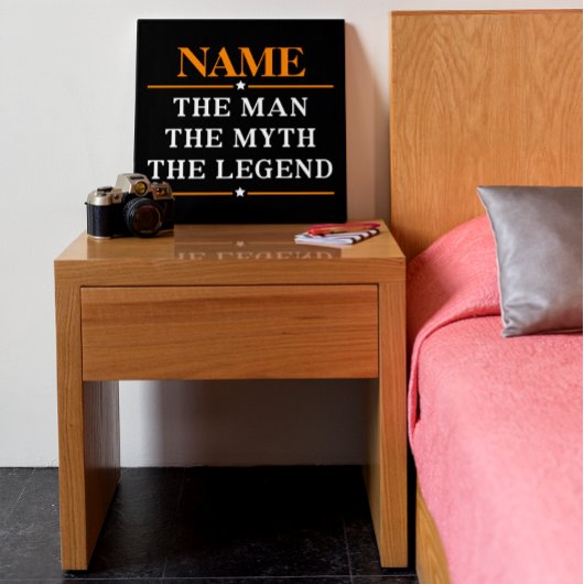 De gepersonaliseerde naam van het Man de mythe de Canvas Afdruk