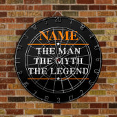 De gepersonaliseerde naam van het Man de mythe de  Dartbord