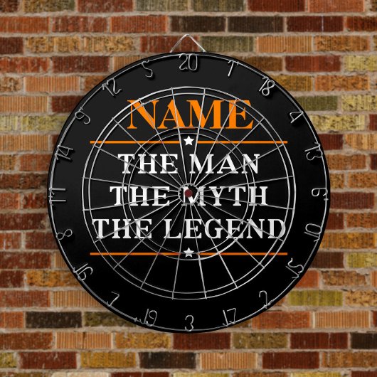 De gepersonaliseerde naam van het Man de mythe de  Dartbord