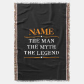 De gepersonaliseerde naam van het Man de mythe de  Deken (Voorkant Verticaal)