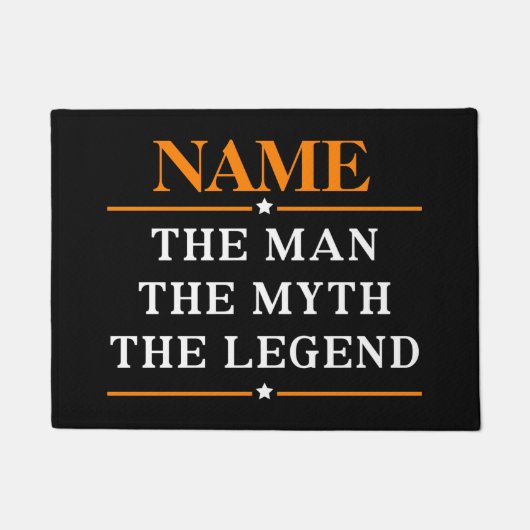 De gepersonaliseerde naam van het Man de mythe de  Deurmat (Voorkant)