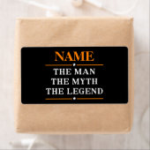 De gepersonaliseerde naam van het Man de mythe de  Etiket (Insitu)