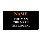 De gepersonaliseerde naam van het Man de mythe de  Etiket (Voorkant)