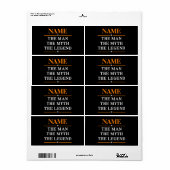 De gepersonaliseerde naam van het Man de mythe de  Etiket (Full Sheet)