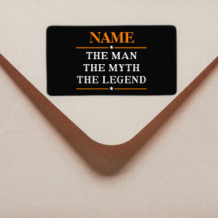 De gepersonaliseerde naam van het Man de mythe de Etiket
