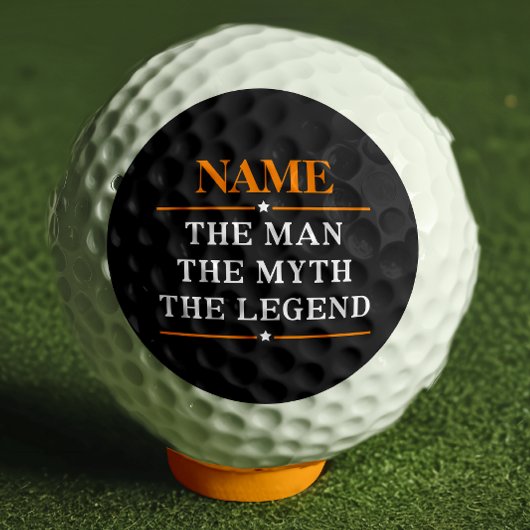 De gepersonaliseerde naam van het Man de mythe de  Golfballen