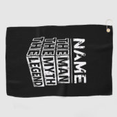 De gepersonaliseerde naam van het Man de mythe de  Golfhanddoek (Horizontaal)