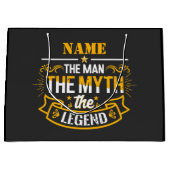De gepersonaliseerde naam van het Man de mythe de  Groot Cadeauzakje (Voorkant)