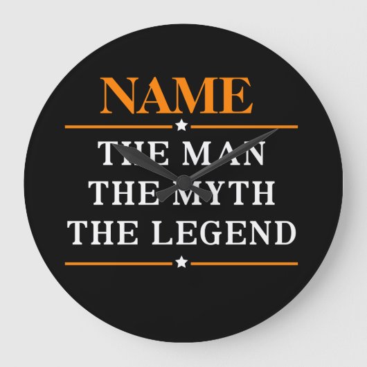 De gepersonaliseerde naam van het Man de mythe de Grote Klok (Voorkant)