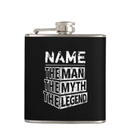 De gepersonaliseerde naam van het Man de mythe de  Heupfles