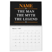 De gepersonaliseerde naam van het Man de mythe de  Kalender (Feb 2027)