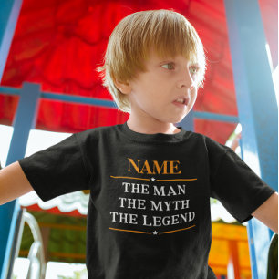 De gepersonaliseerde naam van het Man de mythe de  Kinder Shirts