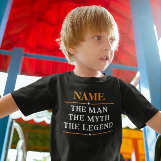 De gepersonaliseerde naam van het Man de mythe de  Kinder Shirts