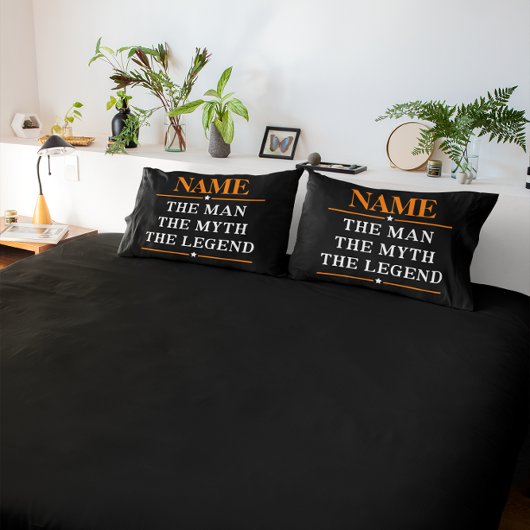 De gepersonaliseerde naam van het Man de mythe de  Kussensloop