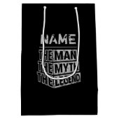 De gepersonaliseerde naam van het Man de mythe de  Medium Cadeauzakje (Achterkant)