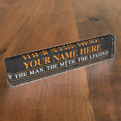 De gepersonaliseerde naam van het Man de mythe de  Naambordje (Zijkant)