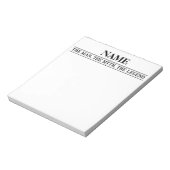De gepersonaliseerde naam van het Man de mythe de  Notitieblok (Linkerzijde)