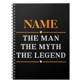 De gepersonaliseerde naam van het Man de mythe de  Notitieboek (Voorkant)