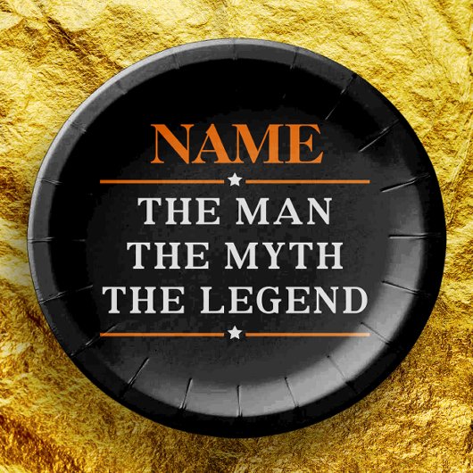 De gepersonaliseerde naam van het Man de mythe de Papieren Bordje