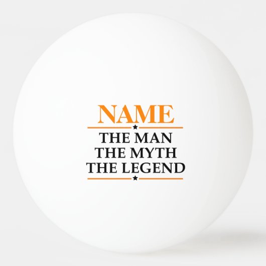 De gepersonaliseerde naam van het Man de mythe de  Pingpongbal (Voorkant)