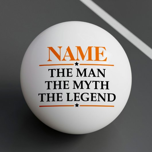 De gepersonaliseerde naam van het Man de mythe de  Pingpongbal