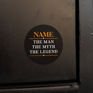 De gepersonaliseerde naam van het Man de mythe de Ronde Sticker