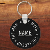 De gepersonaliseerde naam van het Man de mythe de  Sleutelhanger (Voorkant)