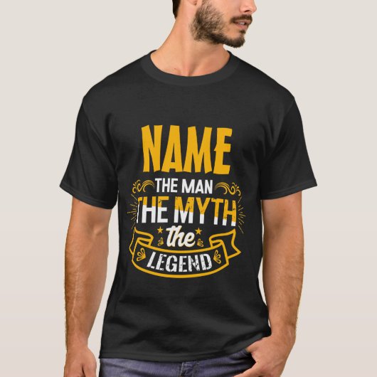 De gepersonaliseerde naam van het Man de mythe de  T-shirt (Voorkant)