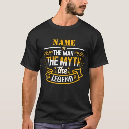 De gepersonaliseerde naam van het Man de mythe de  T-shirt (Voorkant)