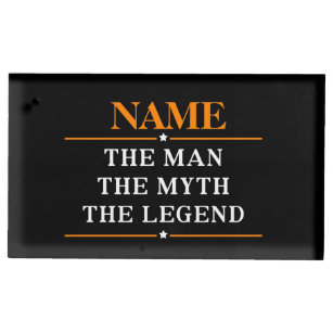 De gepersonaliseerde naam van het Man de mythe de  Tafelkaart Houder