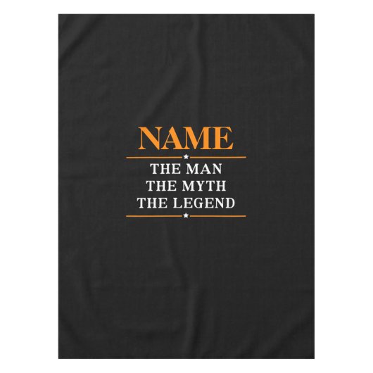 De gepersonaliseerde naam van het Man de mythe de  Tafelkleed (Voorkant)