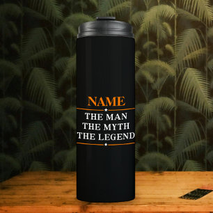 De gepersonaliseerde naam van het Man de mythe de Thermosbeker