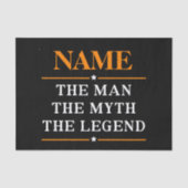 De gepersonaliseerde naam van het Man de mythe de  Tissuepapier (Voorkant)