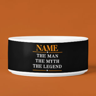 De gepersonaliseerde naam van het Man de mythe de  Voerbakje