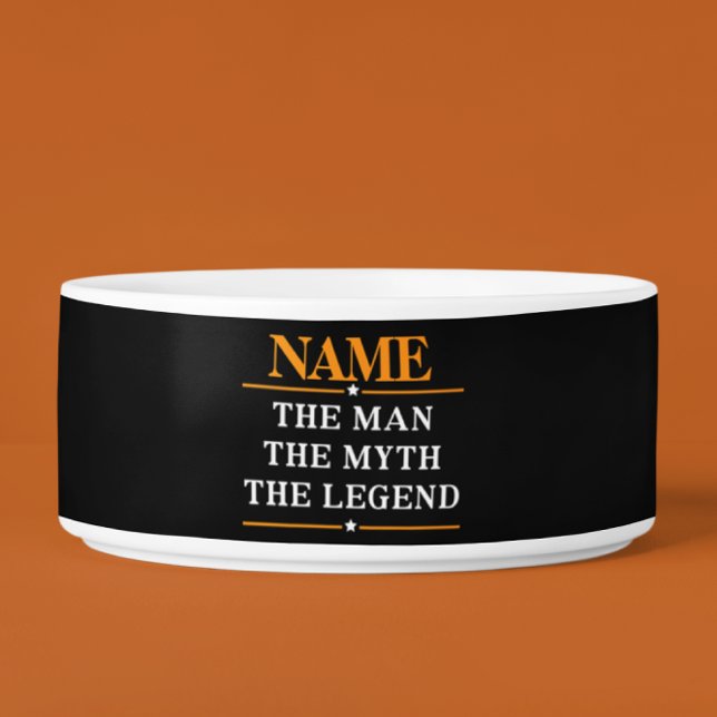 De gepersonaliseerde naam van het Man de mythe de  Voerbakje (Creator heeft geüpload)