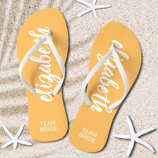 De gepersonaliseerde Oranje Bride van het Team en Teenslippers
